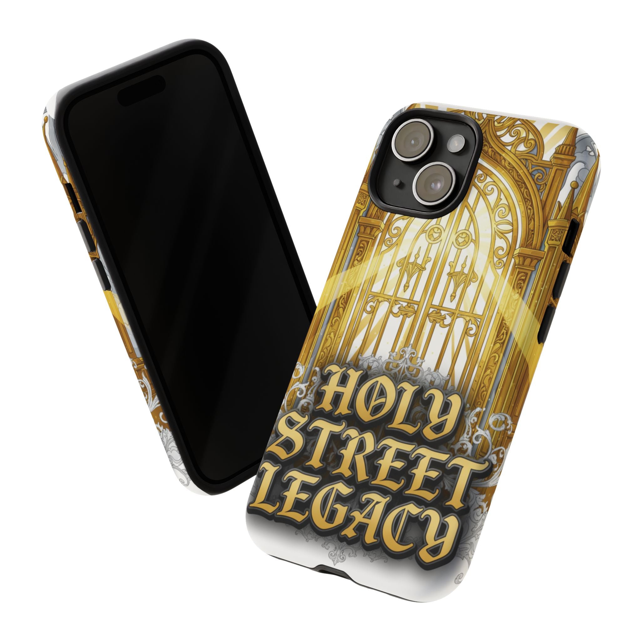 Holy Street Legacy Phone Case | Golden Gate Graphic, Religious Typography