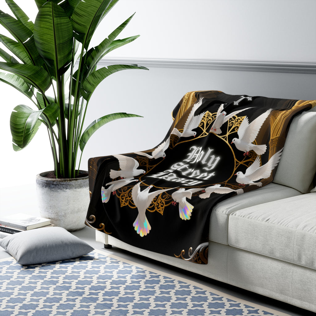 Holy Street Legacy doves Sherpa Blanket | Religious Gothic Church Design