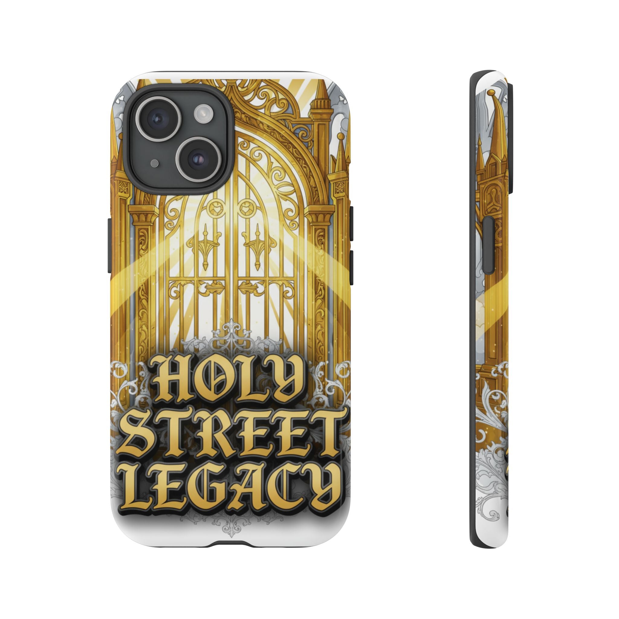 Holy Street Legacy Phone Case | Golden Gate Graphic, Religious Typography